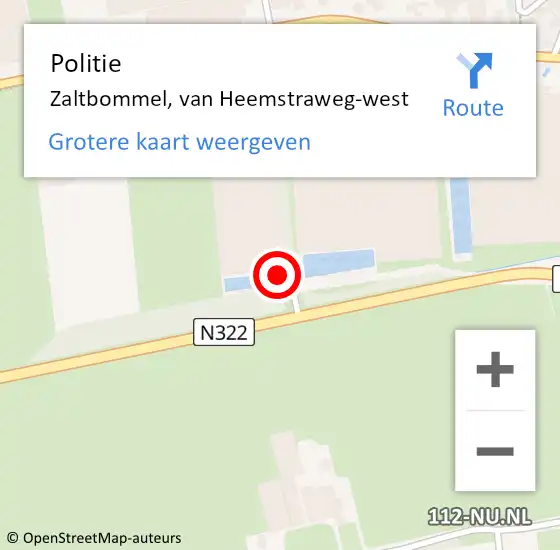 Locatie op kaart van de 112 melding: Politie Zaltbommel, van Heemstraweg-west op 30 mei 2023 16:38