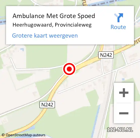 Locatie op kaart van de 112 melding: Ambulance Met Grote Spoed Naar Heerhugowaard, Provincialeweg op 27 augustus 2014 10:22
