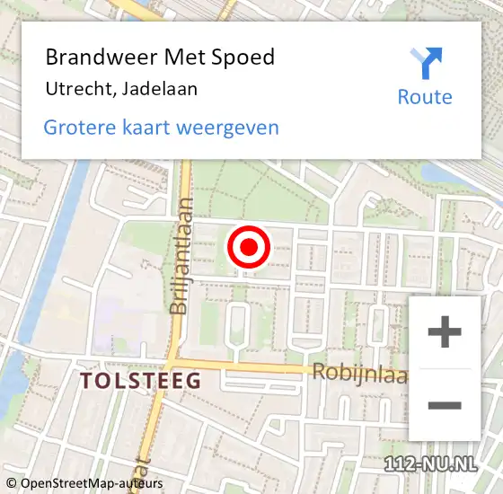 Locatie op kaart van de 112 melding: Brandweer Met Spoed Naar Utrecht, Jadelaan op 30 mei 2023 17:28