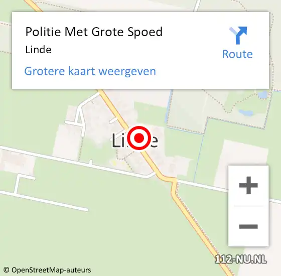 Locatie op kaart van de 112 melding: Politie Met Grote Spoed Naar Linde op 30 mei 2023 17:30