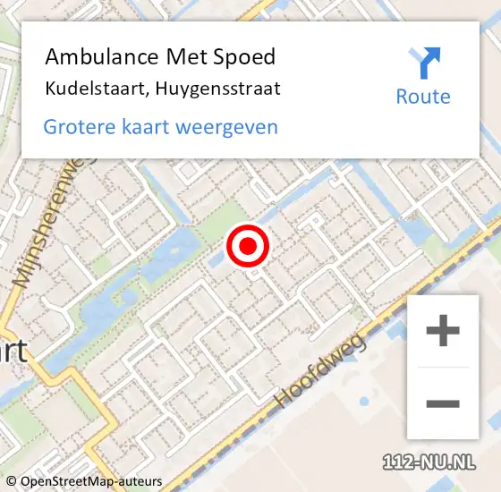 Locatie op kaart van de 112 melding: Ambulance Met Spoed Naar Kudelstaart, Huygensstraat op 30 mei 2023 17:34