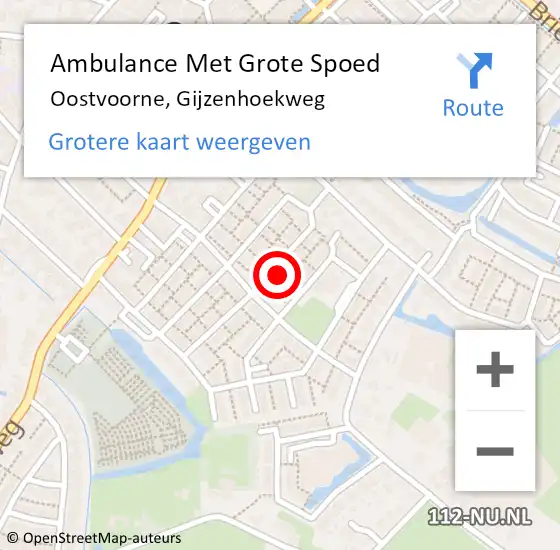 Locatie op kaart van de 112 melding: Ambulance Met Grote Spoed Naar Oostvoorne, Gijzenhoekweg op 30 mei 2023 17:52