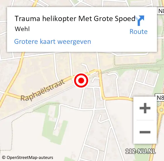 Locatie op kaart van de 112 melding: Trauma helikopter Met Grote Spoed Naar Wehl op 30 mei 2023 17:56