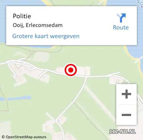 Locatie op kaart van de 112 melding: Politie Ooij, Erlecomsedam op 30 mei 2023 18:02