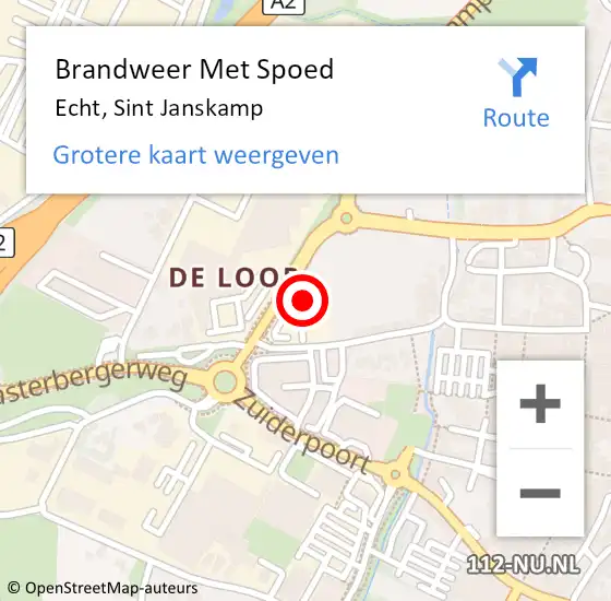 Locatie op kaart van de 112 melding: Brandweer Met Spoed Naar Echt, Sint Janskamp op 30 mei 2023 18:06