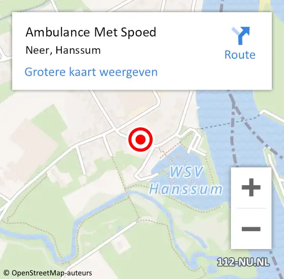 Locatie op kaart van de 112 melding: Ambulance Met Spoed Naar Neer, Hanssum op 30 mei 2023 18:29