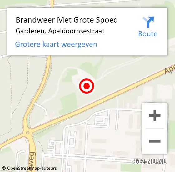 Locatie op kaart van de 112 melding: Brandweer Met Grote Spoed Naar Garderen, Apeldoornsestraat op 30 mei 2023 20:22