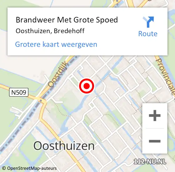Locatie op kaart van de 112 melding: Brandweer Met Grote Spoed Naar Oosthuizen, Bredehoff op 30 mei 2023 21:32