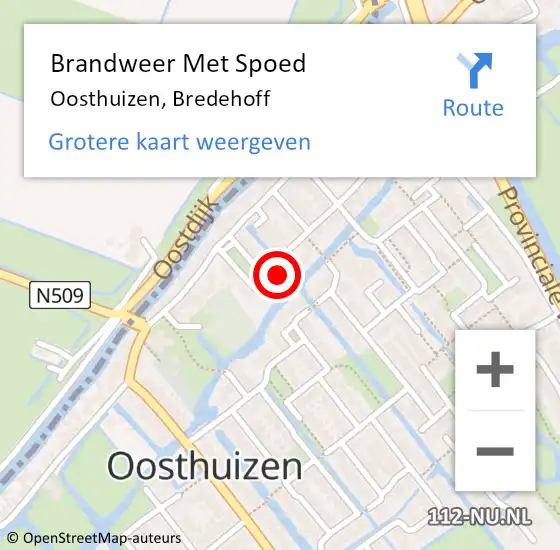 Locatie op kaart van de 112 melding: Brandweer Met Spoed Naar Oosthuizen, Bredehoff op 30 mei 2023 21:45