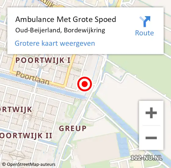 Locatie op kaart van de 112 melding: Ambulance Met Grote Spoed Naar Oud-Beijerland, Bordewijkring op 30 mei 2023 21:57