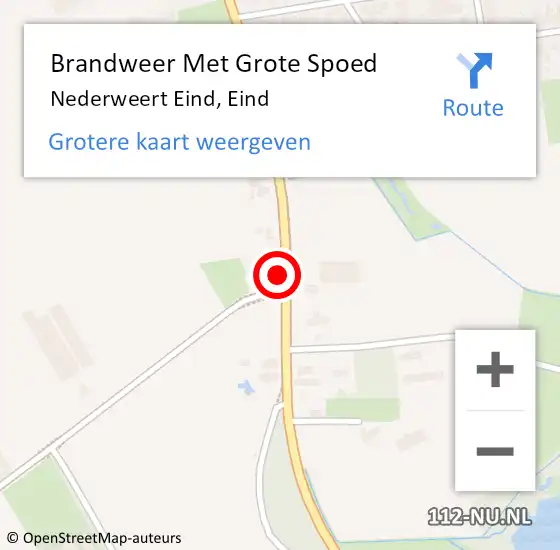 Locatie op kaart van de 112 melding: Brandweer Met Grote Spoed Naar Nederweert Eind, Eind op 30 mei 2023 22:40