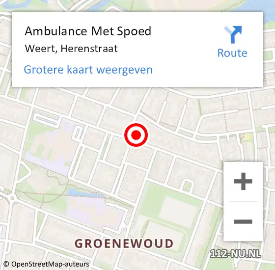 Locatie op kaart van de 112 melding: Ambulance Met Spoed Naar Weert, Herenstraat op 30 mei 2023 23:35