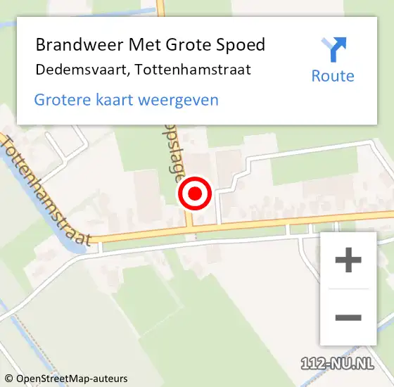 Locatie op kaart van de 112 melding: Brandweer Met Grote Spoed Naar Dedemsvaart, Tottenhamstraat op 31 mei 2023 00:04