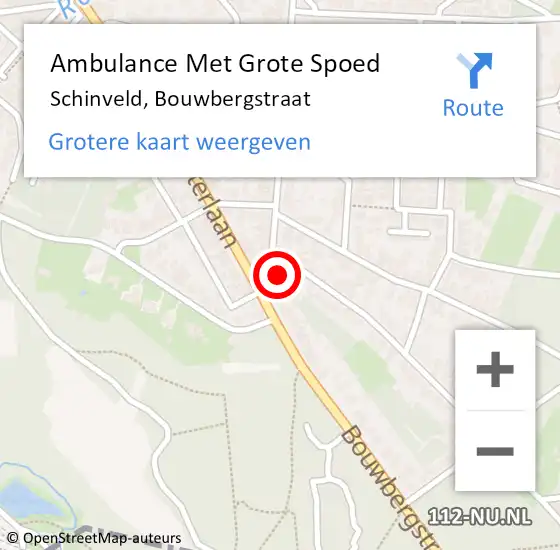 Locatie op kaart van de 112 melding: Ambulance Met Grote Spoed Naar Schinveld, Bouwbergstraat op 27 augustus 2014 11:02