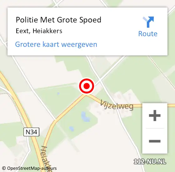 Locatie op kaart van de 112 melding: Politie Met Grote Spoed Naar Eext, Heiakkers op 31 mei 2023 07:31