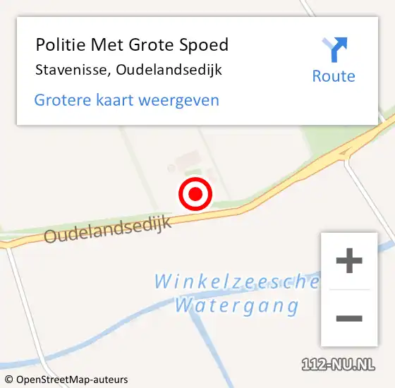 Locatie op kaart van de 112 melding: Politie Met Grote Spoed Naar Stavenisse, Oudelandsedijk op 31 mei 2023 07:44