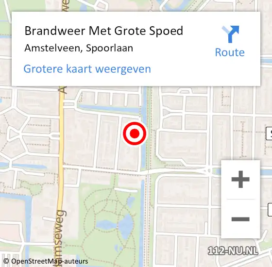 Locatie op kaart van de 112 melding: Brandweer Met Grote Spoed Naar Amstelveen, Spoorlaan op 31 mei 2023 08:00