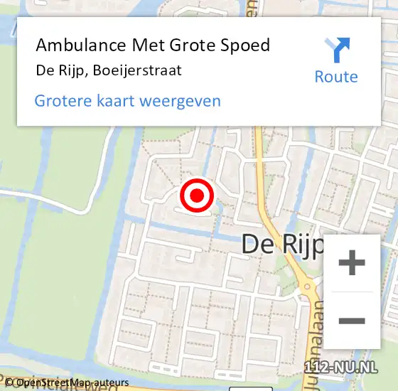 Locatie op kaart van de 112 melding: Ambulance Met Grote Spoed Naar De Rijp, Boeijerstraat op 31 mei 2023 08:04
