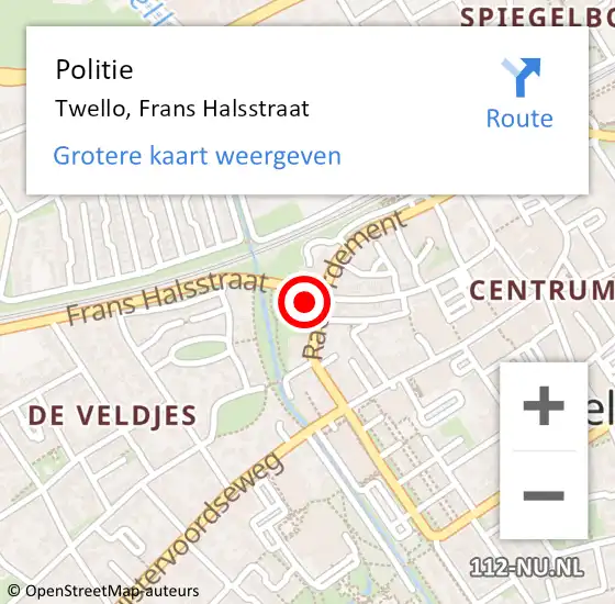 Locatie op kaart van de 112 melding: Politie Twello, Frans Halsstraat op 31 mei 2023 08:24