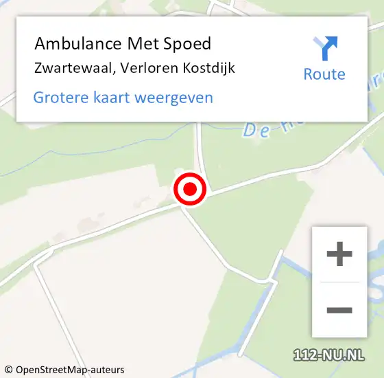 Locatie op kaart van de 112 melding: Ambulance Met Spoed Naar Zwartewaal, Verloren Kostdijk op 31 mei 2023 08:24