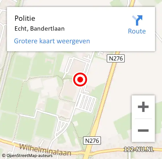 Locatie op kaart van de 112 melding: Politie Echt, Bandertlaan op 31 mei 2023 08:26