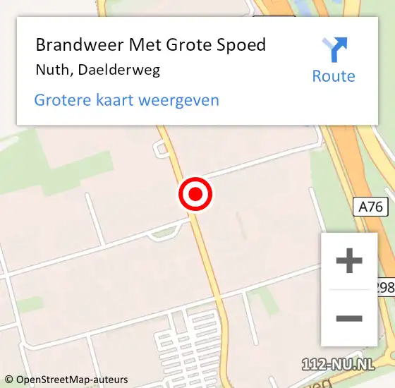 Locatie op kaart van de 112 melding: Brandweer Met Grote Spoed Naar Nuth, Daelderweg op 31 mei 2023 09:13