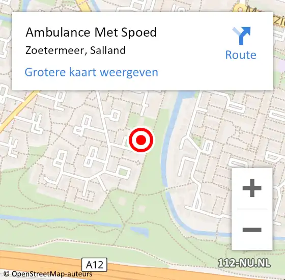 Locatie op kaart van de 112 melding: Ambulance Met Spoed Naar Zoetermeer, Salland op 31 mei 2023 09:20