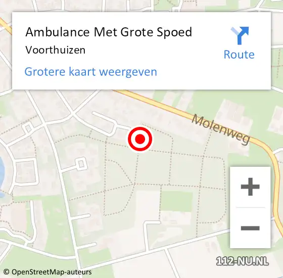 Locatie op kaart van de 112 melding: Ambulance Met Grote Spoed Naar Voorthuizen op 31 mei 2023 10:02