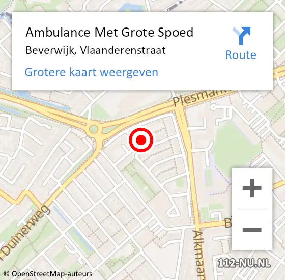 Locatie op kaart van de 112 melding: Ambulance Met Grote Spoed Naar Beverwijk, Vlaanderenstraat op 31 mei 2023 10:17