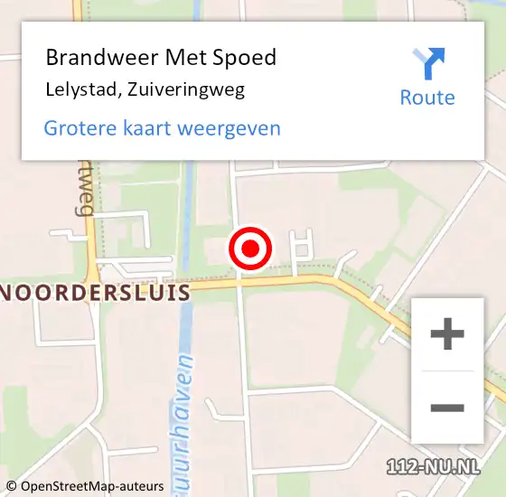 Locatie op kaart van de 112 melding: Brandweer Met Spoed Naar Lelystad, Zuiveringweg op 31 mei 2023 10:29