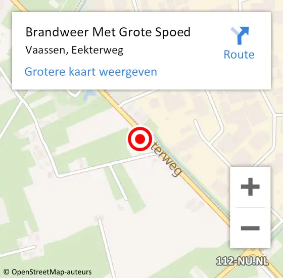 Locatie op kaart van de 112 melding: Brandweer Met Grote Spoed Naar Vaassen, Eekterweg op 31 mei 2023 10:52