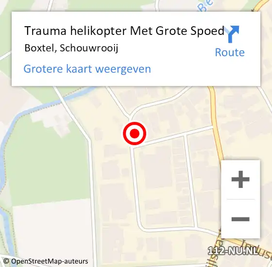 Locatie op kaart van de 112 melding: Trauma helikopter Met Grote Spoed Naar Boxtel, Schouwrooij op 31 mei 2023 11:36