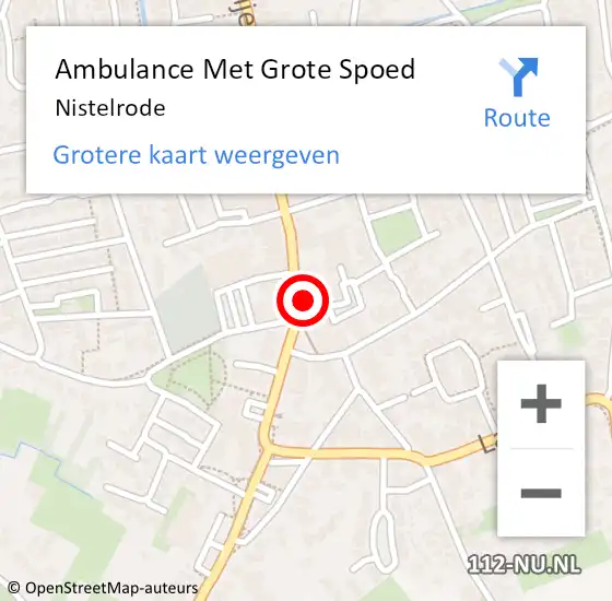 Locatie op kaart van de 112 melding: Ambulance Met Grote Spoed Naar Nistelrode op 31 mei 2023 11:40