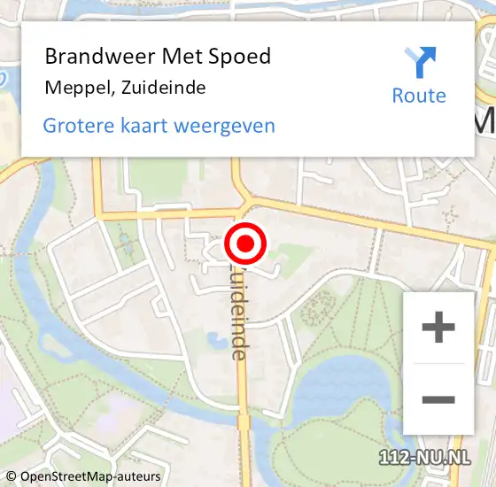 Locatie op kaart van de 112 melding: Brandweer Met Spoed Naar Meppel, Zuideinde op 31 mei 2023 11:44