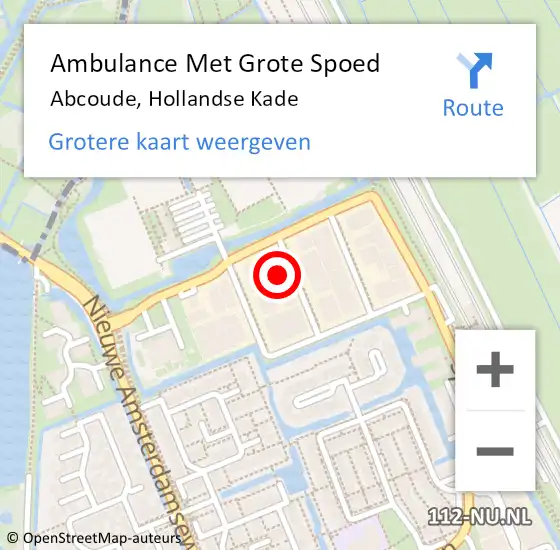 Locatie op kaart van de 112 melding: Ambulance Met Grote Spoed Naar Abcoude, Hollandse Kade op 31 mei 2023 13:40