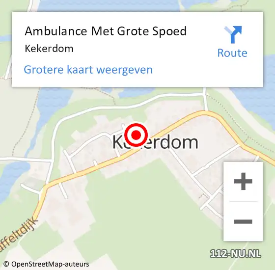Locatie op kaart van de 112 melding: Ambulance Met Grote Spoed Naar Kekerdom op 31 mei 2023 13:41