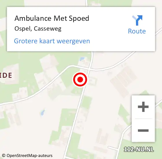 Locatie op kaart van de 112 melding: Ambulance Met Spoed Naar Ospel, Casseweg op 31 mei 2023 13:50