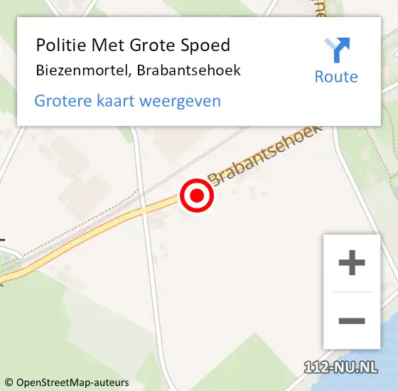 Locatie op kaart van de 112 melding: Politie Met Grote Spoed Naar Biezenmortel, Brabantsehoek op 31 mei 2023 14:42