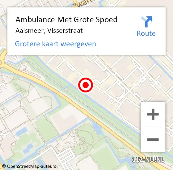 Locatie op kaart van de 112 melding: Ambulance Met Grote Spoed Naar Aalsmeer, Visserstraat op 31 mei 2023 14:49