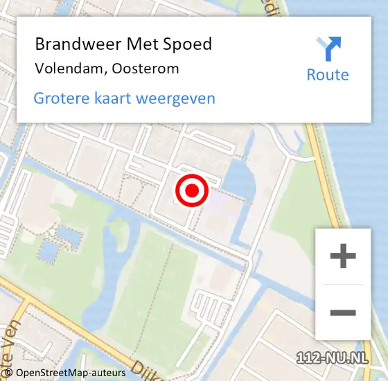 Locatie op kaart van de 112 melding: Brandweer Met Spoed Naar Volendam, Oosterom op 31 mei 2023 14:57