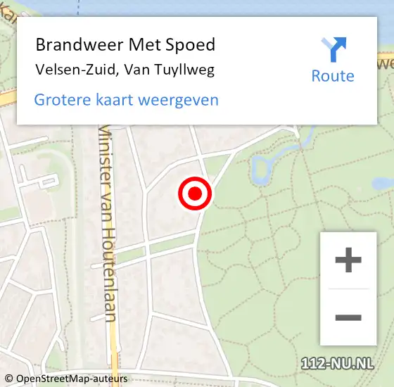 Locatie op kaart van de 112 melding: Brandweer Met Spoed Naar Velsen-Zuid, Van Tuyllweg op 31 mei 2023 15:07