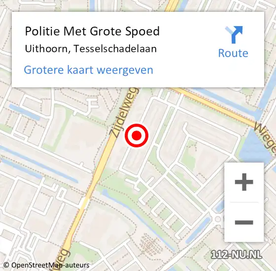 Locatie op kaart van de 112 melding: Politie Met Grote Spoed Naar Uithoorn, Tesselschadelaan op 31 mei 2023 15:42