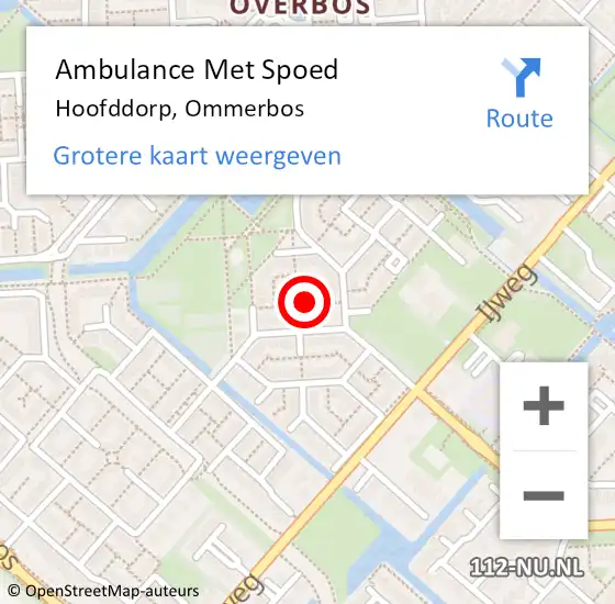 Locatie op kaart van de 112 melding: Ambulance Met Spoed Naar Hoofddorp, Ommerbos op 31 mei 2023 15:48