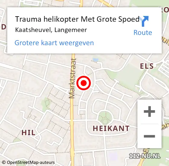 Locatie op kaart van de 112 melding: Trauma helikopter Met Grote Spoed Naar Kaatsheuvel, Langemeer op 31 mei 2023 16:31