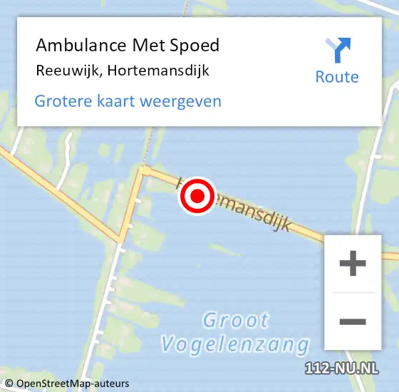 Locatie op kaart van de 112 melding: Ambulance Met Spoed Naar Reeuwijk, Hortemansdijk op 31 mei 2023 16:34