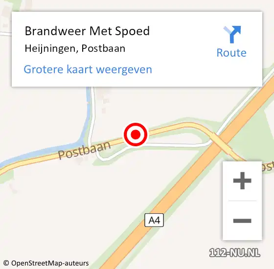 Locatie op kaart van de 112 melding: Brandweer Met Spoed Naar Heijningen, Postbaan op 27 augustus 2014 12:11