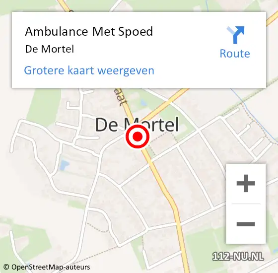 Locatie op kaart van de 112 melding: Ambulance Met Spoed Naar De Mortel op 27 augustus 2014 12:11