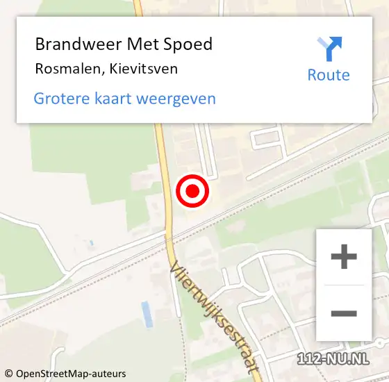 Locatie op kaart van de 112 melding: Brandweer Met Spoed Naar Rosmalen, Kievitsven op 31 mei 2023 17:45