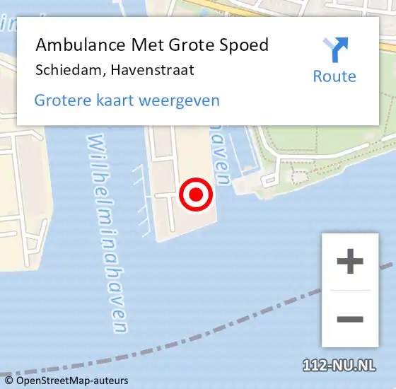 Locatie op kaart van de 112 melding: Ambulance Met Grote Spoed Naar Schiedam, Havenstraat op 31 mei 2023 18:23