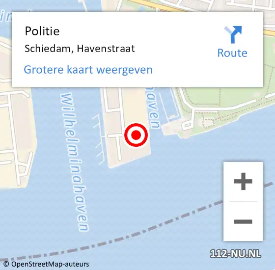 Locatie op kaart van de 112 melding: Politie Schiedam, Havenstraat op 31 mei 2023 18:25